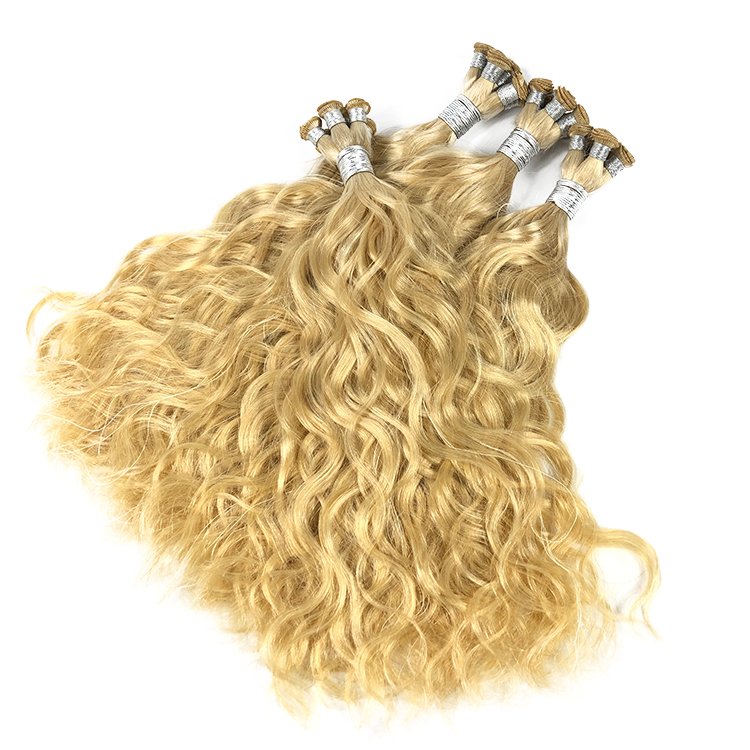 Hot selling 613 Blonde Hand Tied Weft Human Hair Extension 613 Human Hair Extension