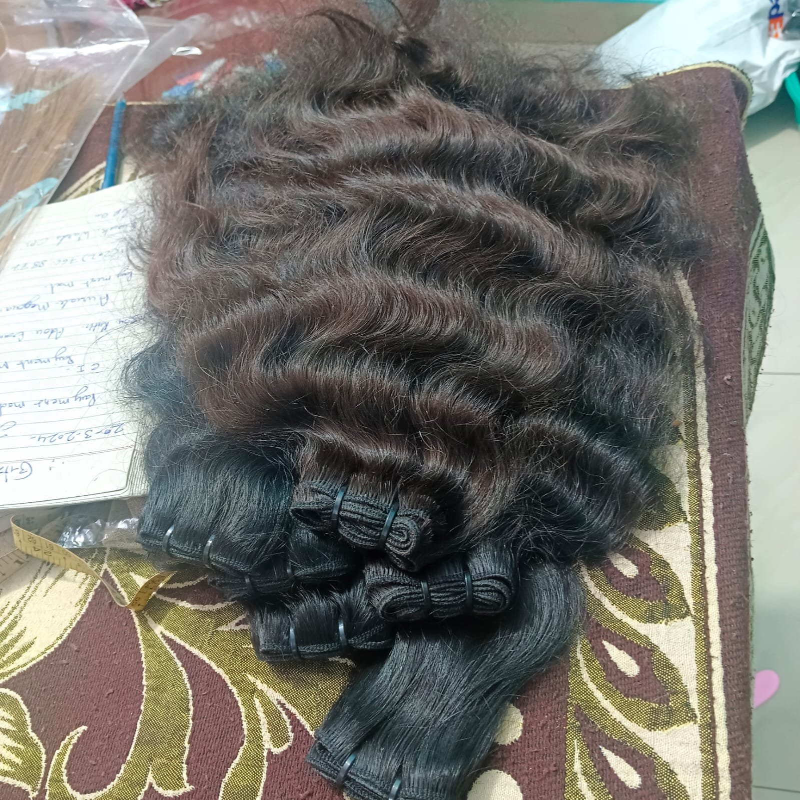 Best Selling 100% Natural Human Hair Extensions Indian Raw Virgin Hair Water & Loose Deep Wave Styles Stretched Length 24 Inches