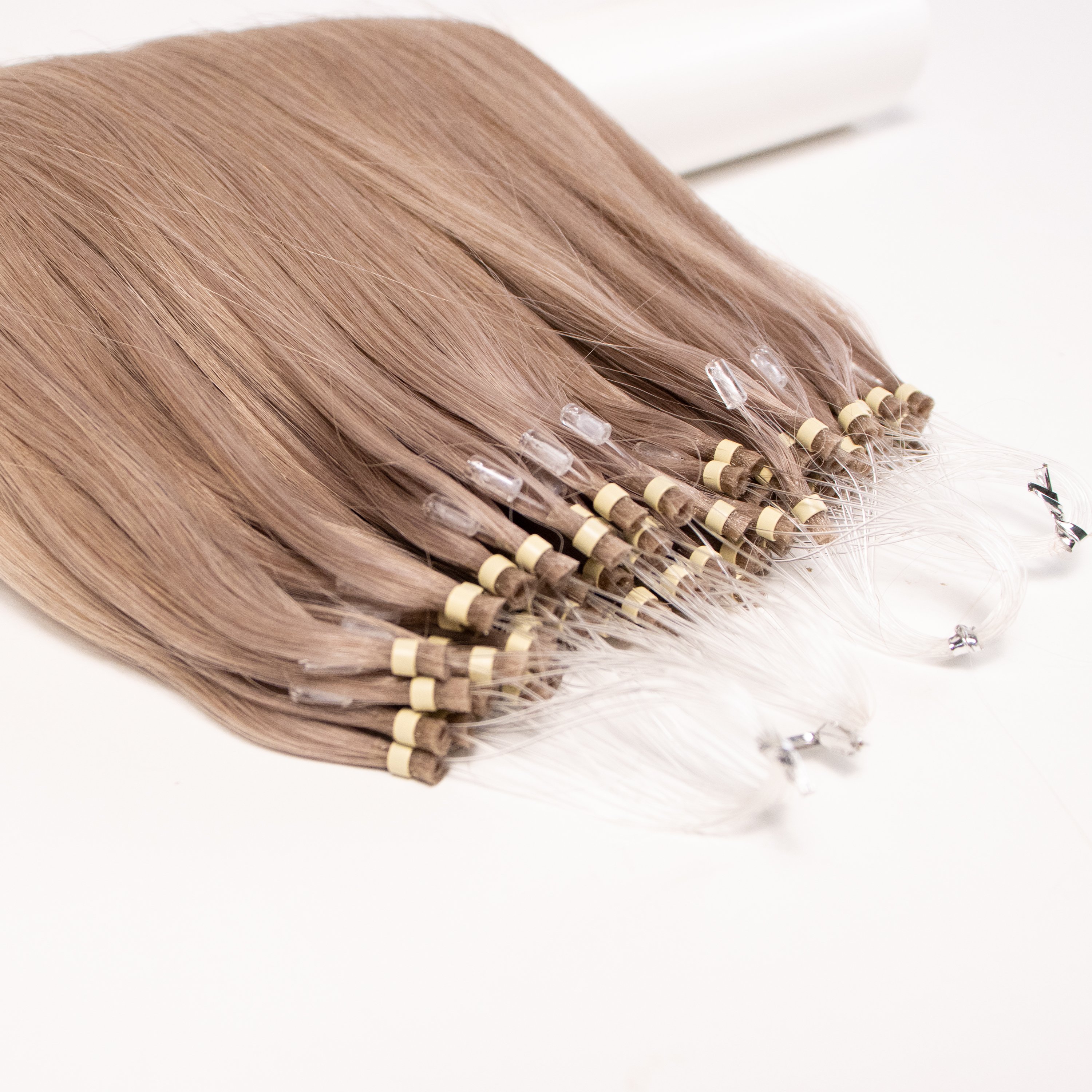 Double Drawn Full Cuticle Silicone Micro Nano Ring Beads Keratin Human Hair Extensions Micro Ring Nano Ring Hair Extensions