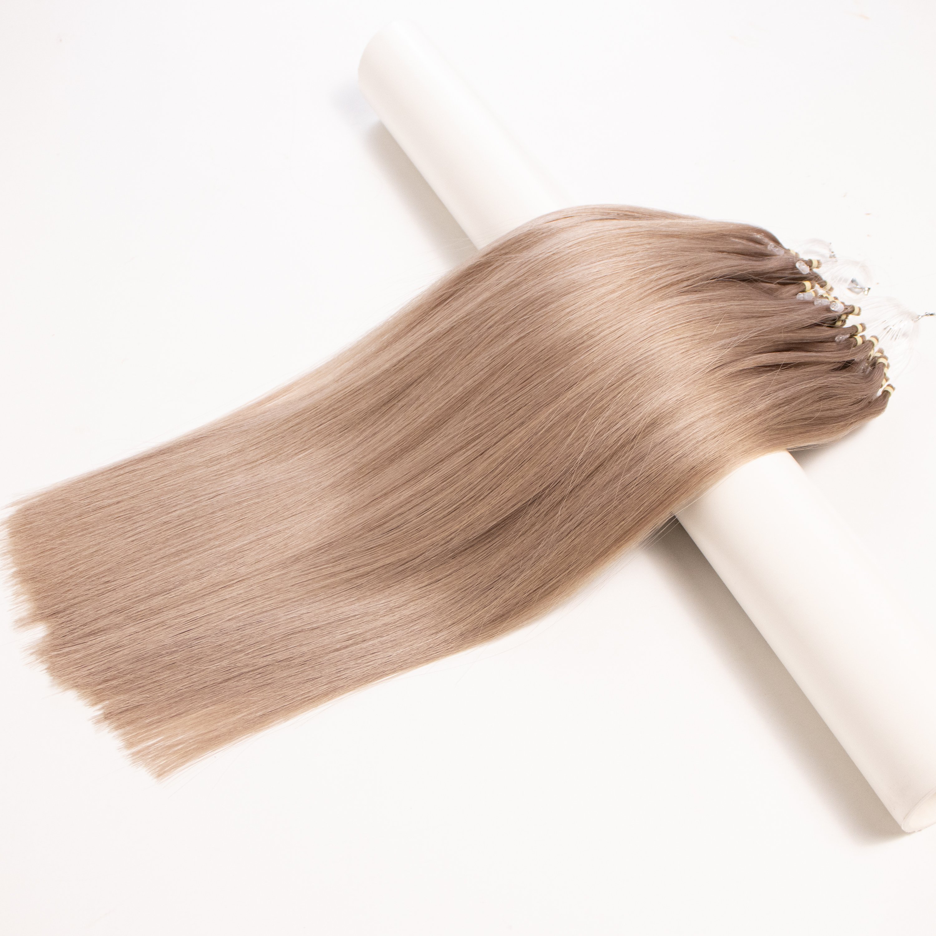 Double Drawn Full Cuticle Silicone Micro Nano Ring Beads Keratin Human Hair Extensions Micro Ring Nano Ring Hair Extensions