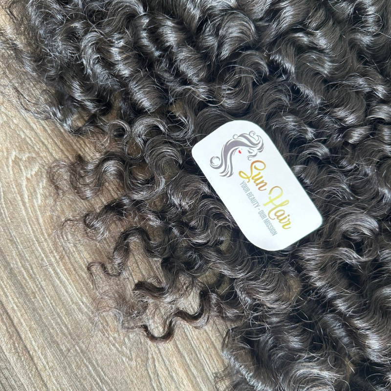 Wholesale Natural Black Colour Burmese Curly Raw Unprocessed Transparent Lace Closure 100% Vietnamese Human Hair Extensions