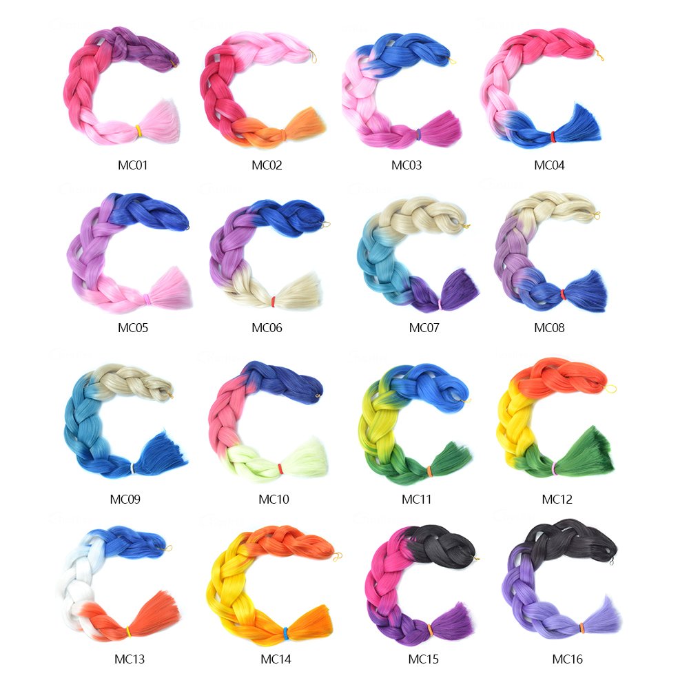 Shinein 32 inch 165g Box Jumbo Braiding Hair Vendors Crochet Hair Braids Extension Synthetic Ombre Colored Jumbo Braid