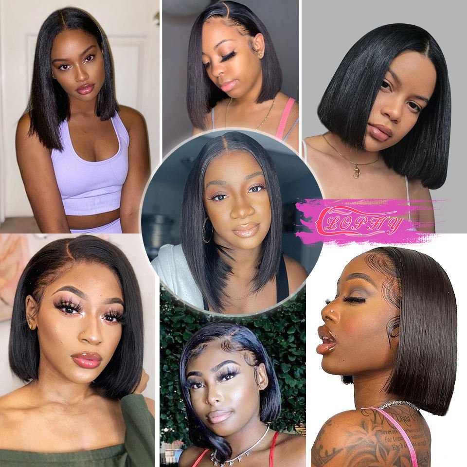 Cheap Bone Straight Short Bob Wigs Human Hair Lace Front Wigs For Black Women Raw Brazilian Full Hd Lace Frontal Wigs Human Hair