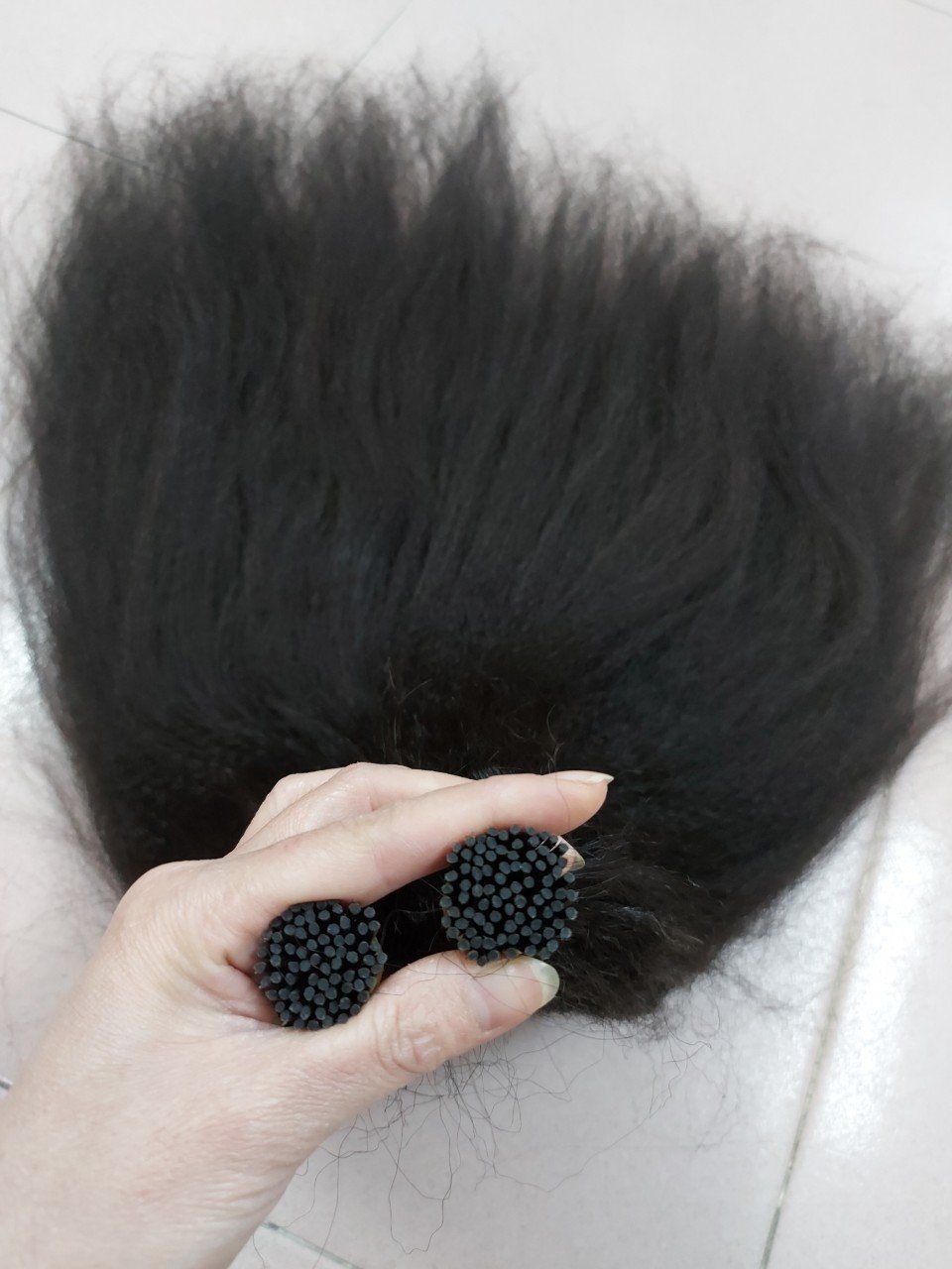 The best quality kinky straight i tip hair extensions and human bundles hair Vietnamese raw virgin hair