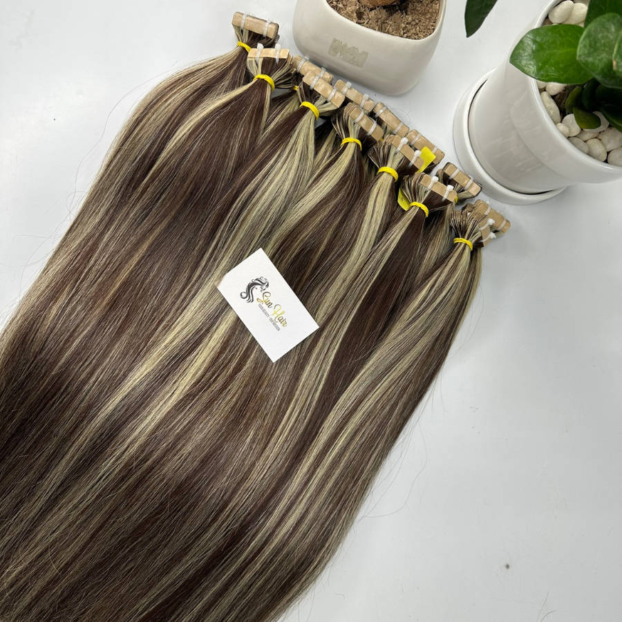 High Quality Product Best Selling 2024 Super Double Straight Light (Piano) Color 100% Real Invisible Tape Human Hair Extensions