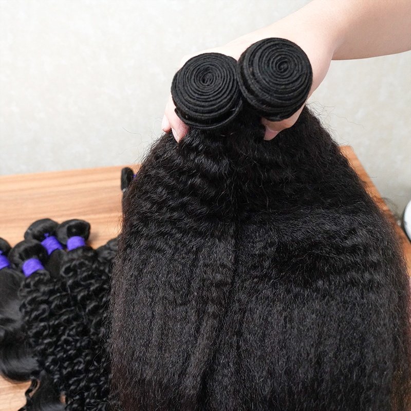 Hot Selling 100% Human Hair Bundles Grade 10A Remy Unprocessed Brazilian Virgin Kinky Straight Human Hair Extension