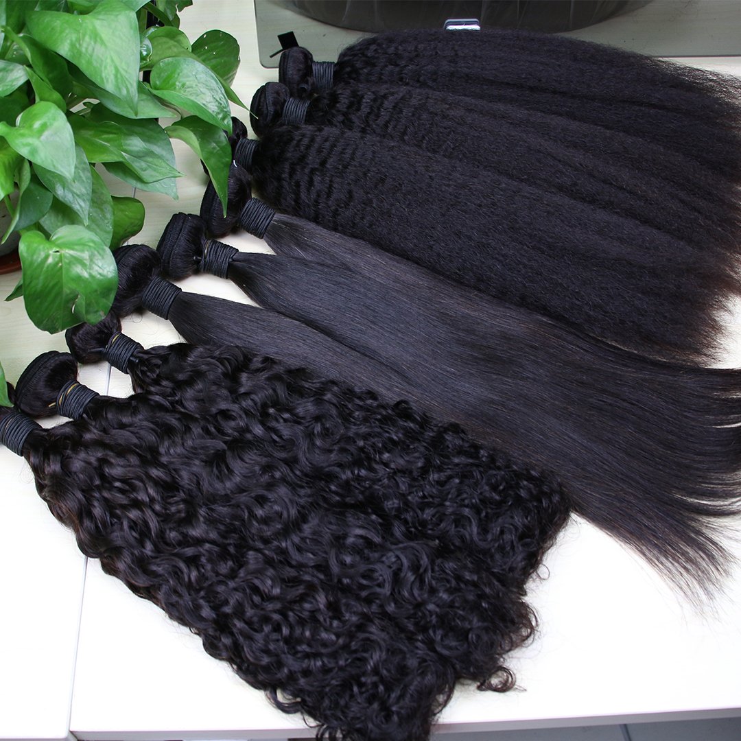 Hot Selling 100% Human Hair Bundles Grade 10A Remy Unprocessed Brazilian Virgin Kinky Straight Human Hair Extension