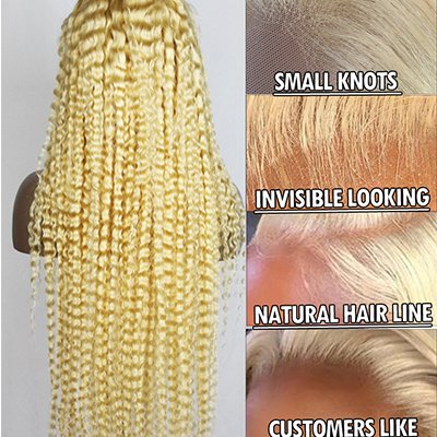 2024 Transparent human hair Frontal Wig Glueless 613 Transparent Lace Frontal Cuticle Aligned human hair Wig