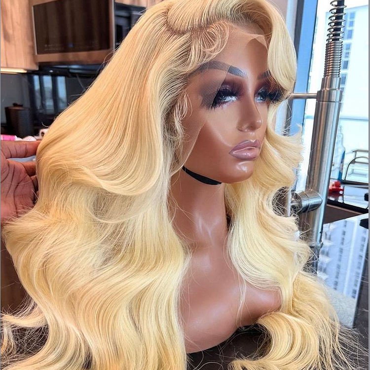 2024 Transparent human hair Frontal Wig Glueless 613 Transparent Lace Frontal Cuticle Aligned human hair Wig