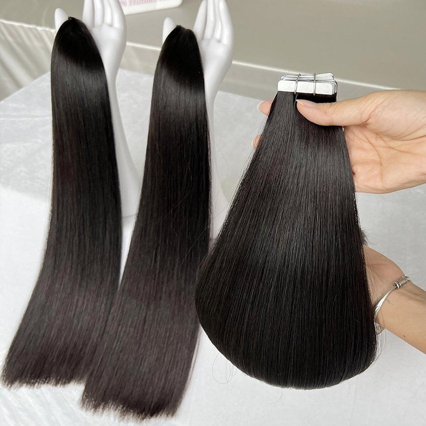 50g 100G Tape In Hair Extensions Straight 100% Human Hair Cuticle Aligned Tape In Extensions
