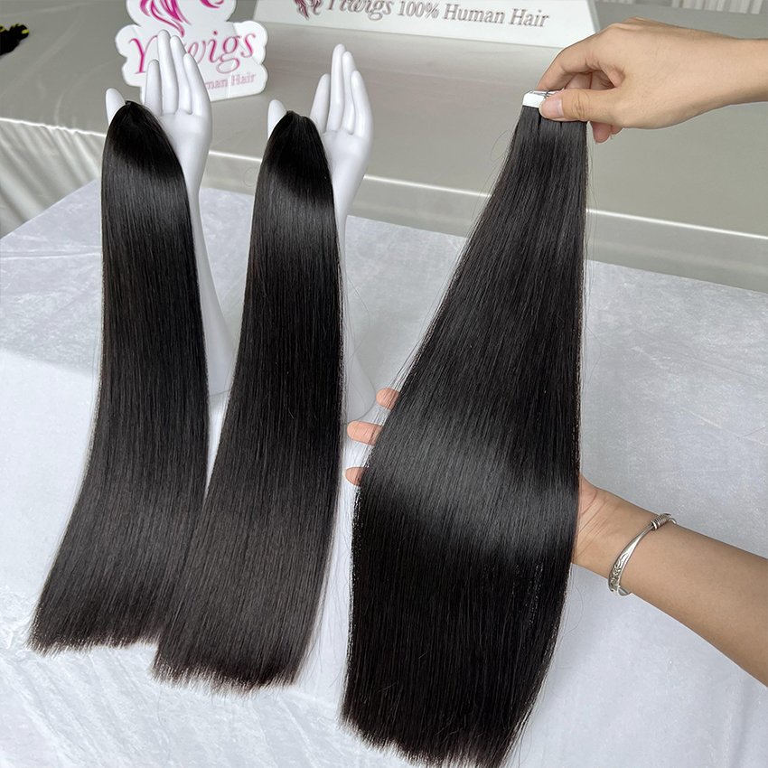 50g 100G Tape In Hair Extensions Straight 100% Human Hair Cuticle Aligned Tape In Extensions