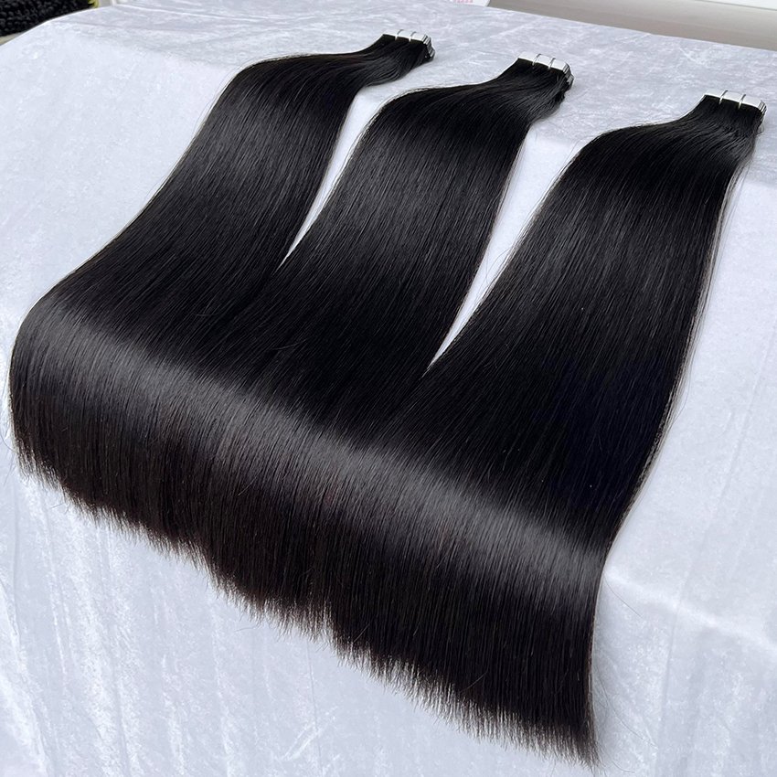 50g 100G Tape In Hair Extensions Straight 100% Human Hair Cuticle Aligned Tape In Extensions