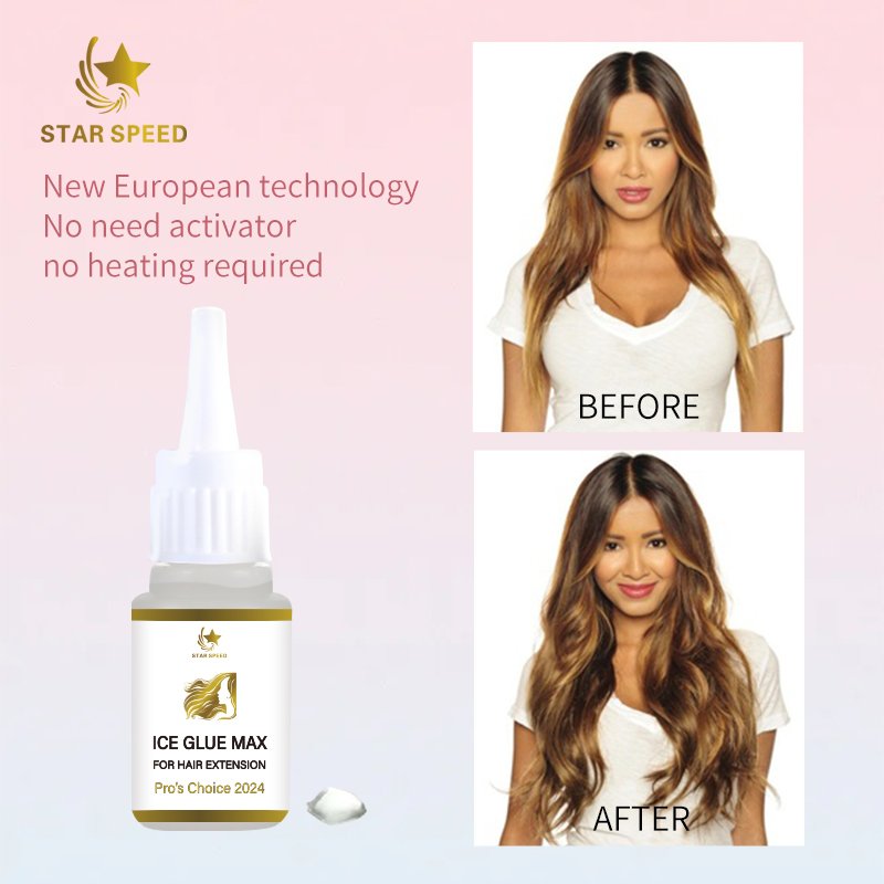 Star Speed Ice Clear Gel Natural Hair Extensions Remy Hair High-Speed Delivery Gel for Human Hair Extensions