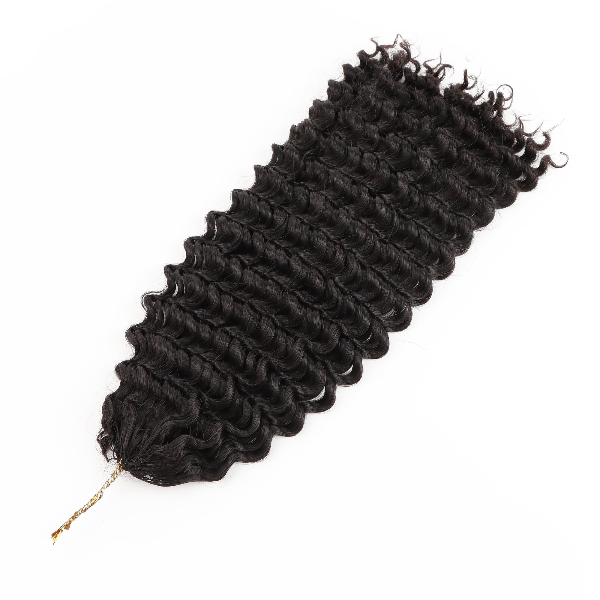 Vast Deep Wave Crochet Hair Natural Black Machine Made Feathering Human Hair Extension