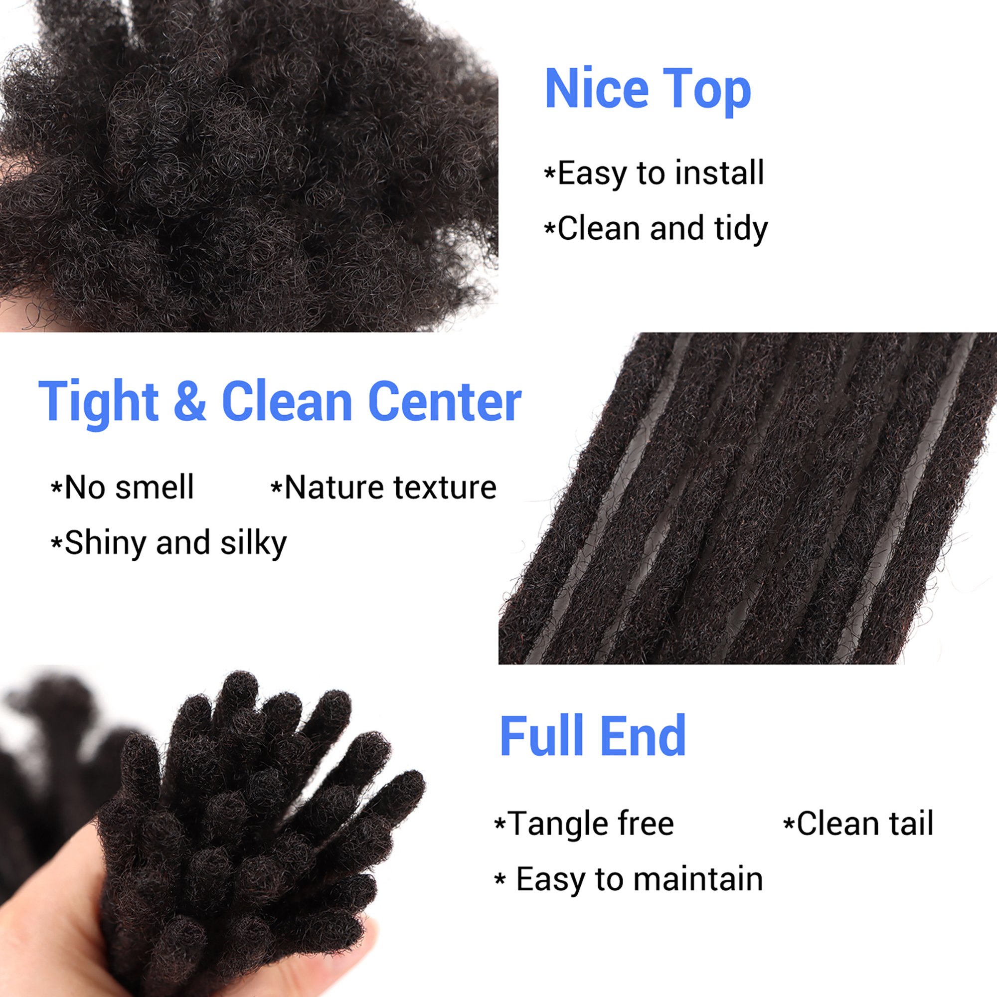 |Vast Dreads| Hot Sale 2024 Rasta Dreadlocks Hair Wholesale Dreadlock Human Hair Extension 4 to 24 inch in Different Colors