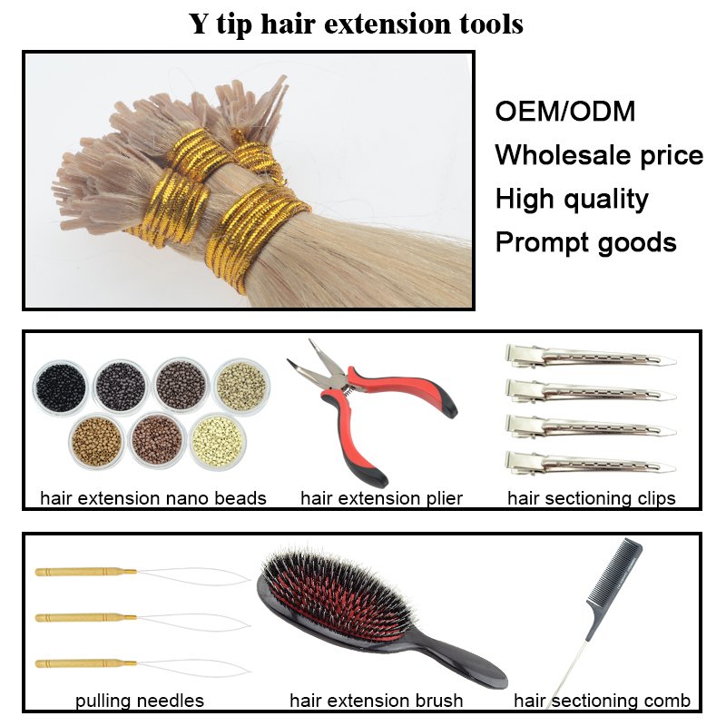 Y Tip Human Hair Extension Remy Keratin Fan Tip Hair Extension