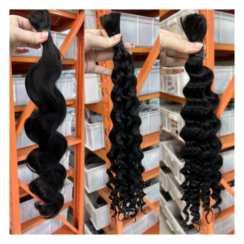 Bulk Human Hair For Braiding No Weft 100 Unprocessed Virgin Human Hair Extensions Bulk Human Braiding Hair For Boho Braids
