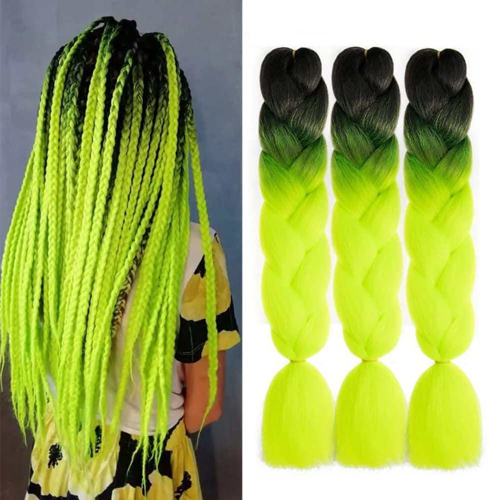 Braiding Hair Ombre Synthetic Colorful for Women Rainbow Braiding Hair Twist Crochet Braids Hair Extensions 24 Inch 100g