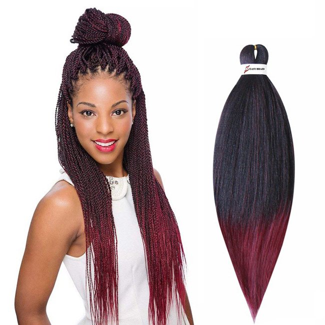 Professional 52inch Pre Stretched Braiding Hair Ombre Yaki Strands Extension Prestretched Synthetic Braiding Hair