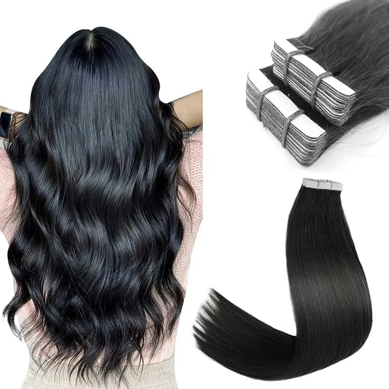 RTS strong adhesive brazilian 100human hair double drawn tape in hair extensions , invisible tape ins extensions raw hair