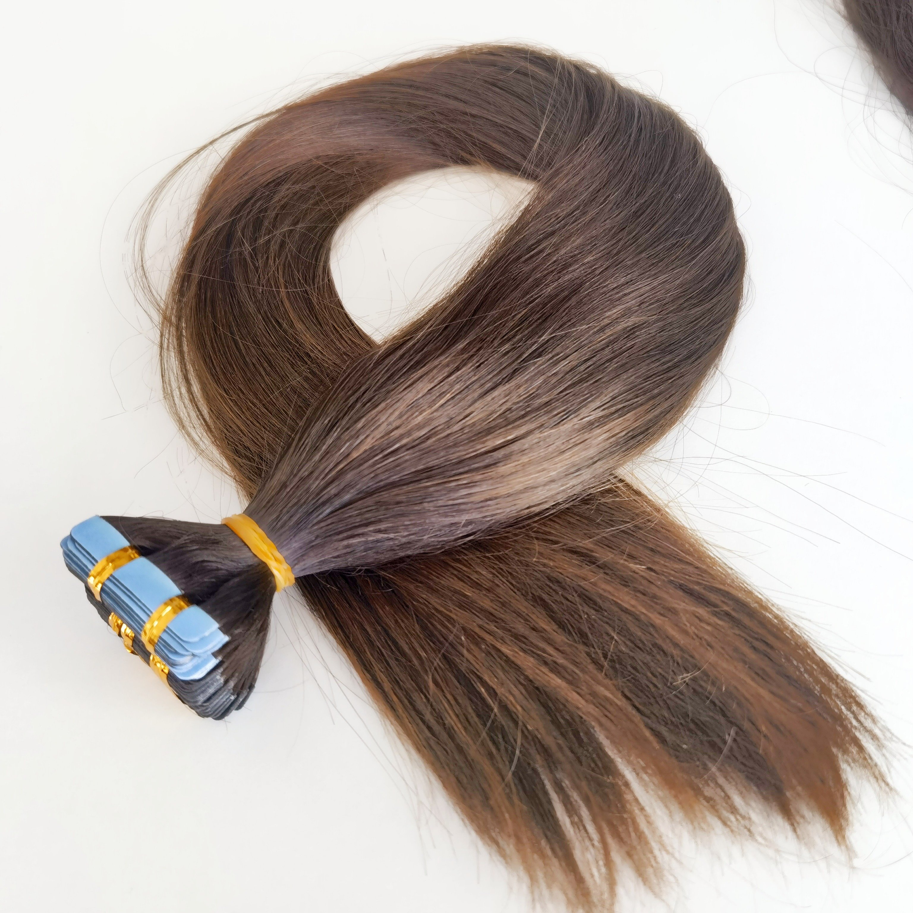 Wavy Tape In Human Hair Extensions Natural Hair Extensions 100% Remy Skin Weft Adhesive Glue On For Salon High Quality