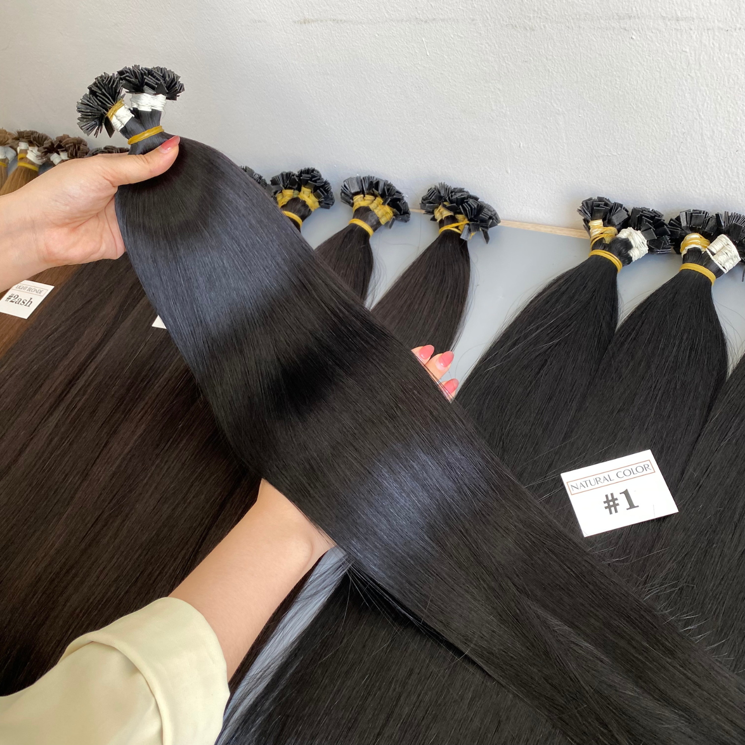 Wholesale Luxury High Quality 100% Raw Vietnamese Hair Flat Tip Hair Extensions Full Cuticle Aligned