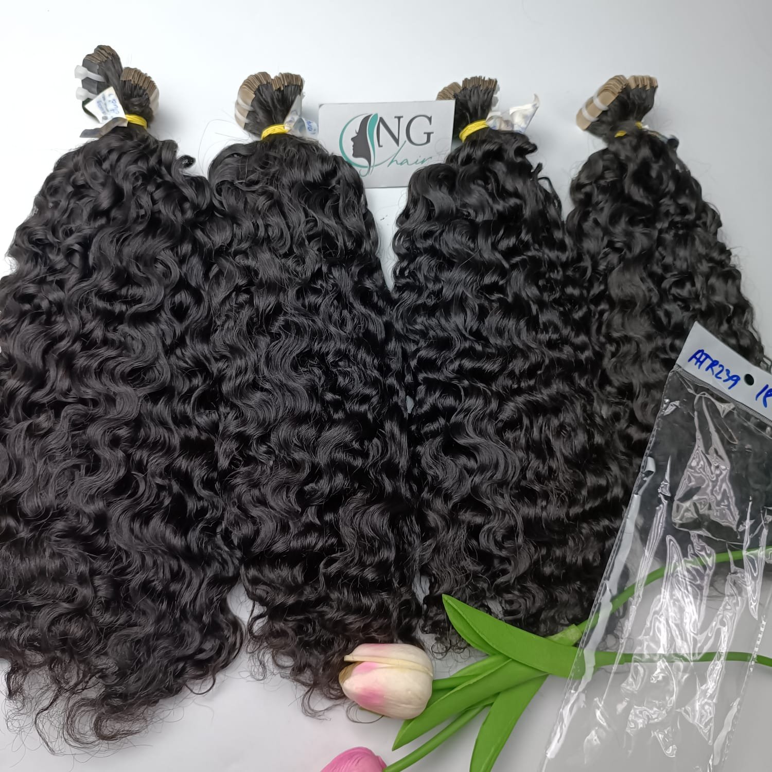 Top Seller Vietnamese Human Hair Extensions Full Black Burmese Curly Hair Tape In