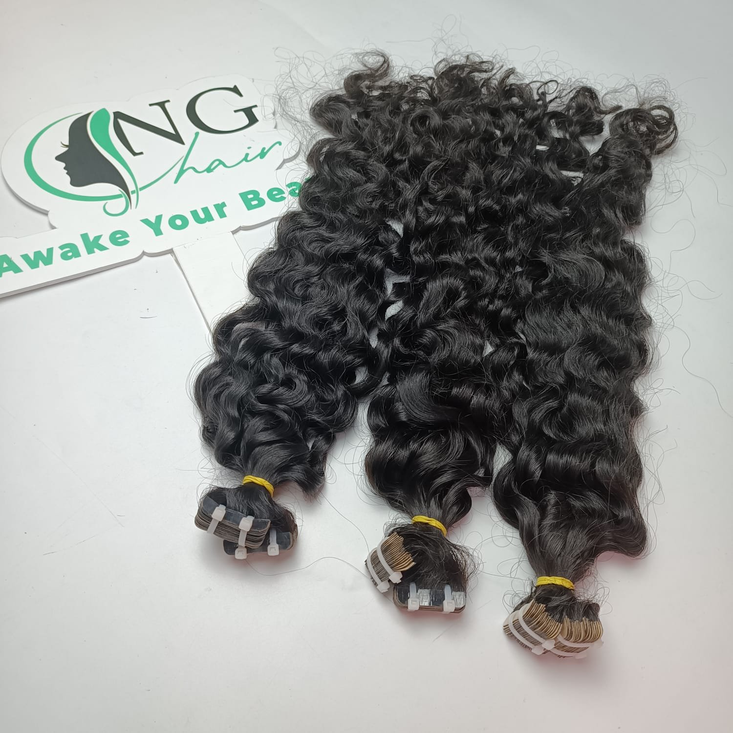 Top Seller Vietnamese Human Hair Extensions Full Black Burmese Curly Hair Tape In