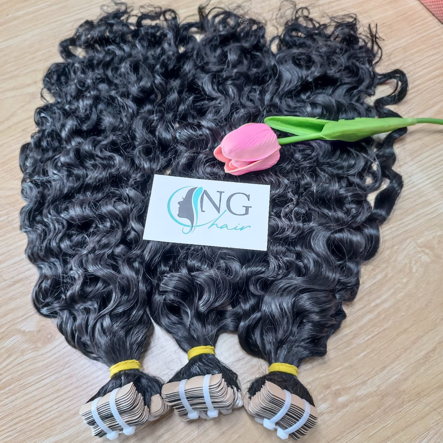 Top Seller Vietnamese Human Hair Extensions Full Black Burmese Curly Hair Tape In
