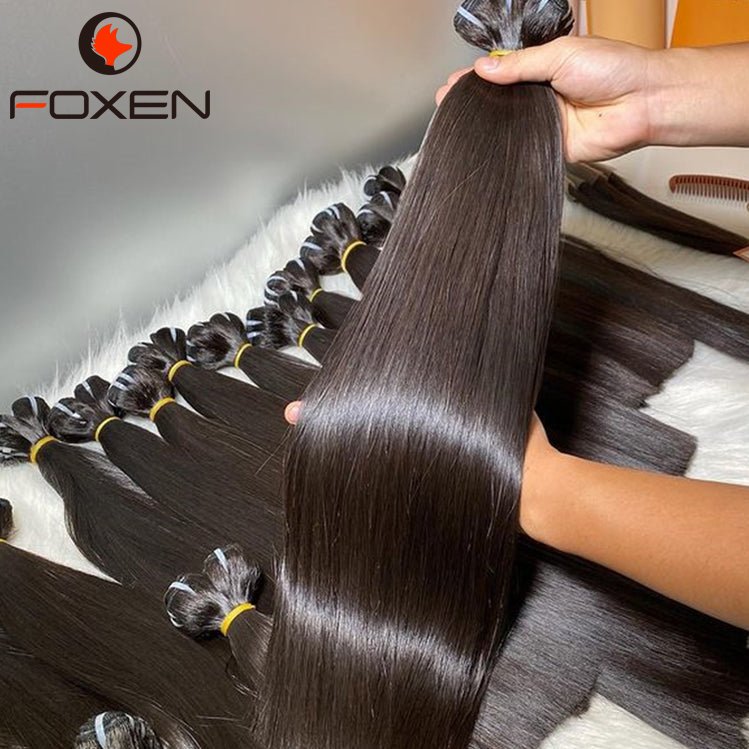 Raw Indian Cuticle Aligned Virgin Human Hair Bundles Vendors Wholesale 12a Grade Bone Straight Double Drawn Vietnamese Raw Hair
