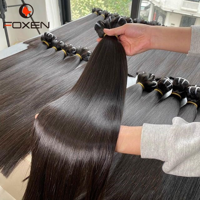 Raw Indian Cuticle Aligned Virgin Human Hair Bundles Vendors Wholesale 12a Grade Bone Straight Double Drawn Vietnamese Raw Hair