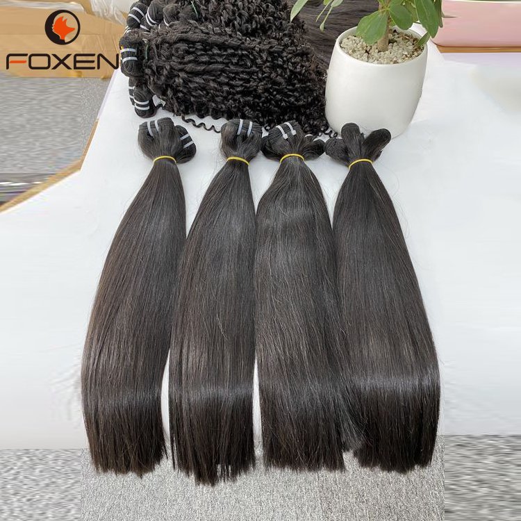 Raw Indian Cuticle Aligned Virgin Human Hair Bundles Vendors Wholesale 12a Grade Bone Straight Double Drawn Vietnamese Raw Hair