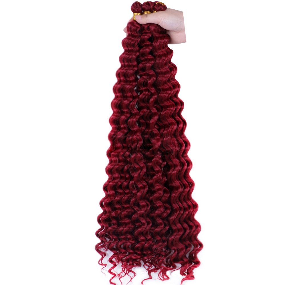 Wholesale Synthetic Deep Wave Braiding Hair Curly Crochet Box River Braids Ombre Ocean Wavy Deep Curl Twist Braiding Hair