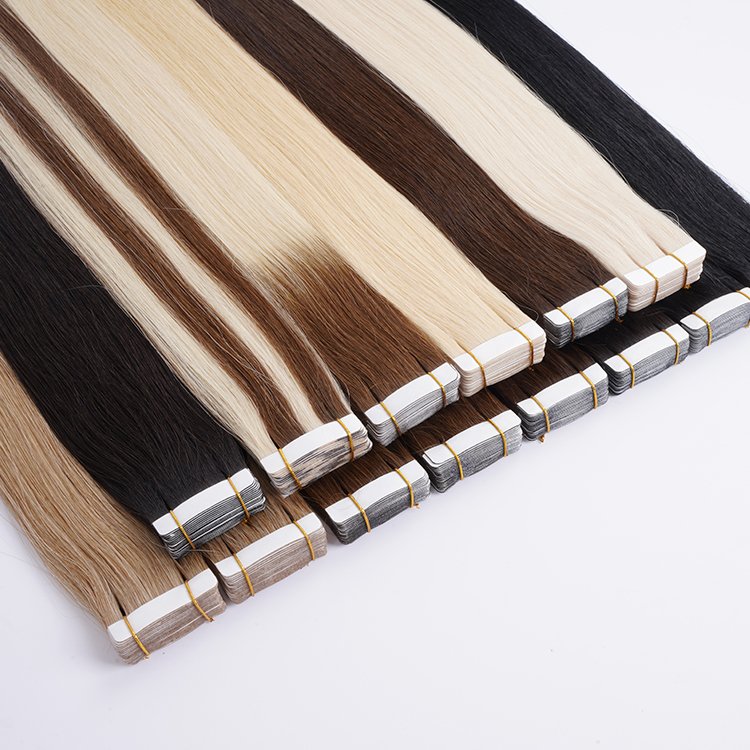 Wholesale Raw Natural Color Body Wave 100% Human European Tape In Human Hair Extensions