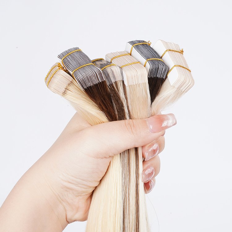 Wholesale Raw Natural Color Body Wave 100% Human European Tape In Human Hair Extensions