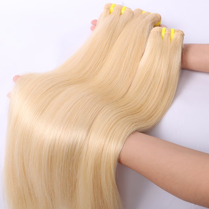 10A Blonde Cuticle Aligned Hair Weave Bundles, 613 Human Hair Extension, 613 Virgin Hair Bundles Vendors