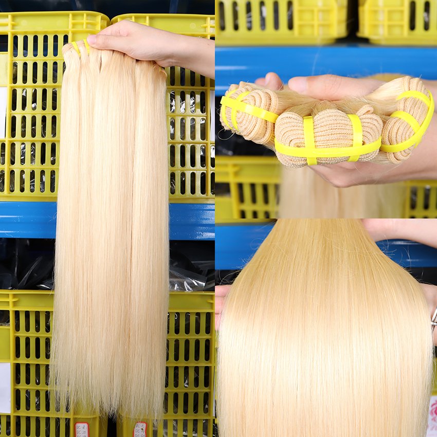 10A Blonde Cuticle Aligned Hair Weave Bundles, 613 Human Hair Extension, 613 Virgin Hair Bundles Vendors
