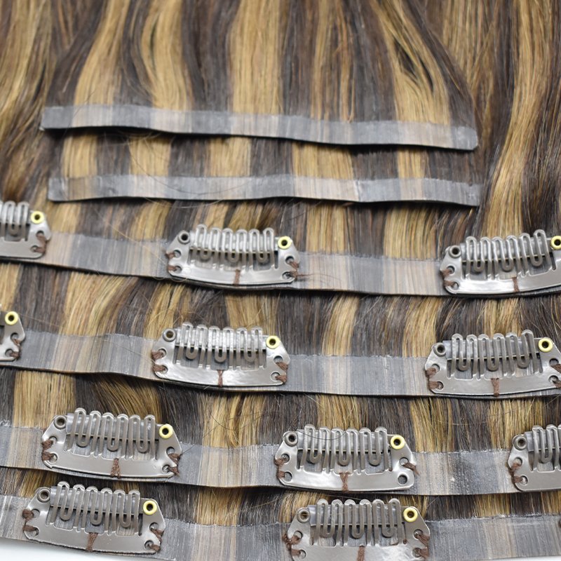 Double Drawn Invisible Seamless Clip In Hair Extension Cuticle Remy Human Hair extension
