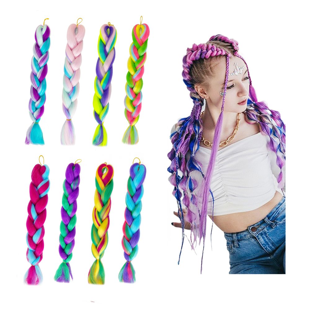 Shinein 24inch Yaki Straight Pre Stretch Braiding Hair Low Temperature Fiber EZ Braid Pre Stretched Braiding Hair