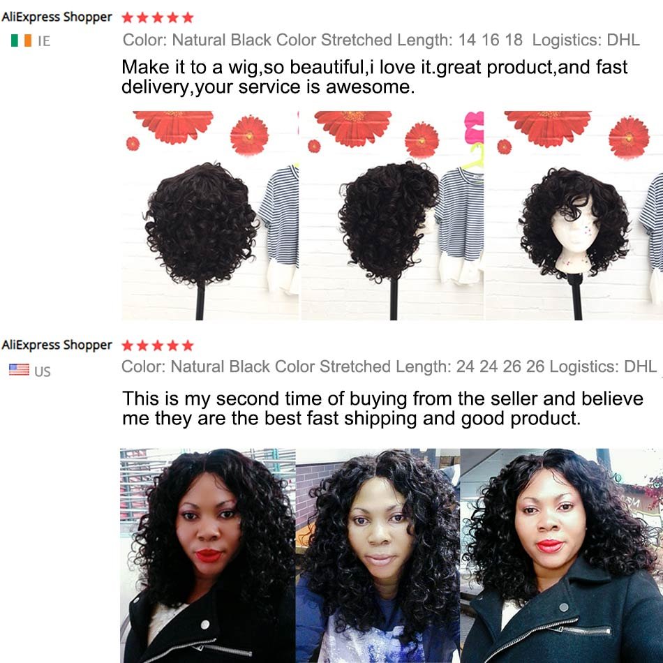 SPARK Brazilian Bouncy Curly Human Hair Bundles 1B/4/30 Ombre Medium Ratio Remy Human Hair Extensions Curly Hair Weave Bundles