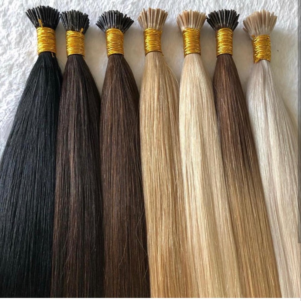 Human hair extension Wholesale Raw Virgin Human Hair itip Indian Kinky straight Curly Keratin i K Tip Human Hair Extension