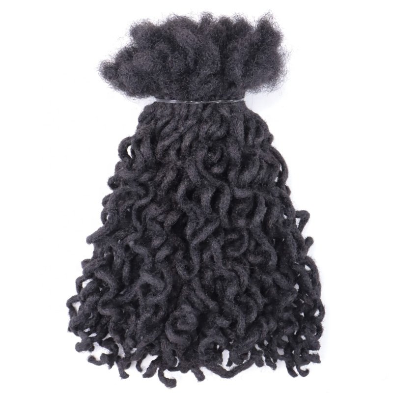 Jiffy dreadlocks human hair extensions deep wave curly end locs goddess dreadlocks for woman