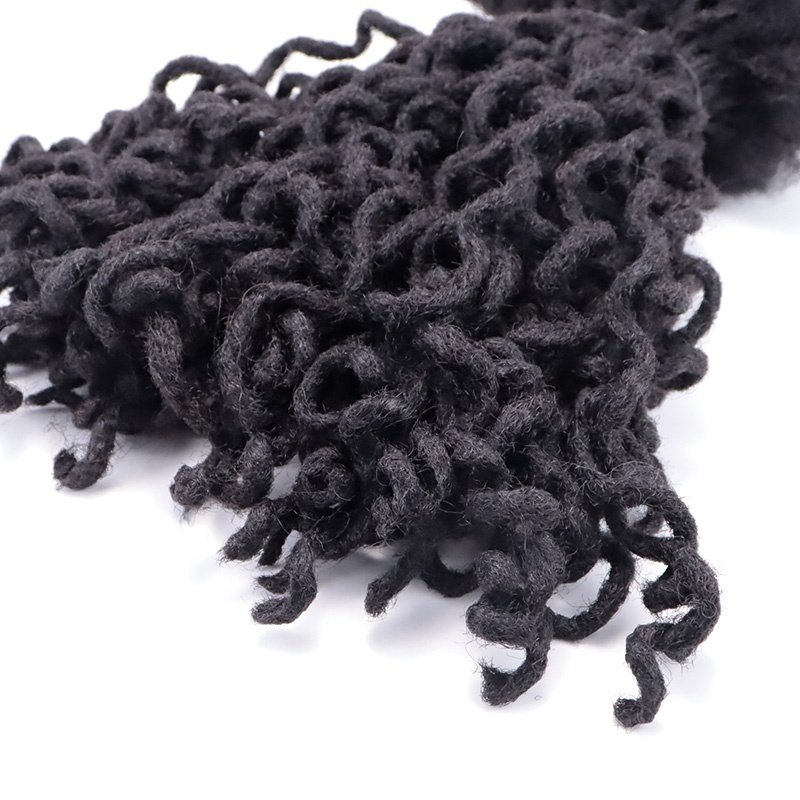 Jiffy dreadlocks human hair extensions deep wave curly end locs goddess dreadlocks for woman