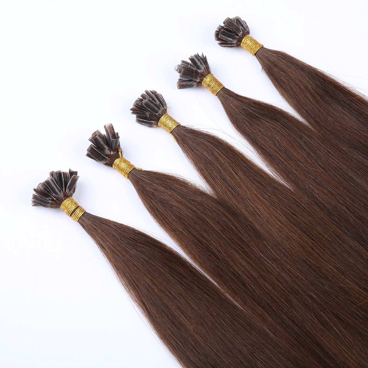 Wholesale High Quality double drawn 100% Keratin virgin Peruvian Human Hair brown color straight style u Tip Hair Extention