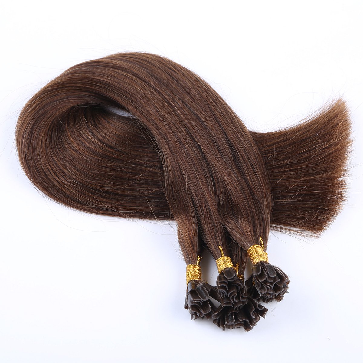 Wholesale High Quality double drawn 100% Keratin virgin Peruvian Human Hair brown color straight style u Tip Hair Extention