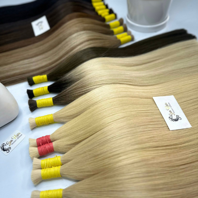 Wholesale Hair High Quality Full Thick-end With Custom Colors Natural Straight Bulk Hair 100% Human Hair Extensions
