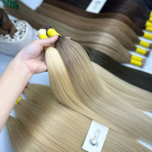 Wholesale Hair High Quality Full Thick-end With Custom Colors Natural Straight Bulk Hair 100% Human Hair Extensions
