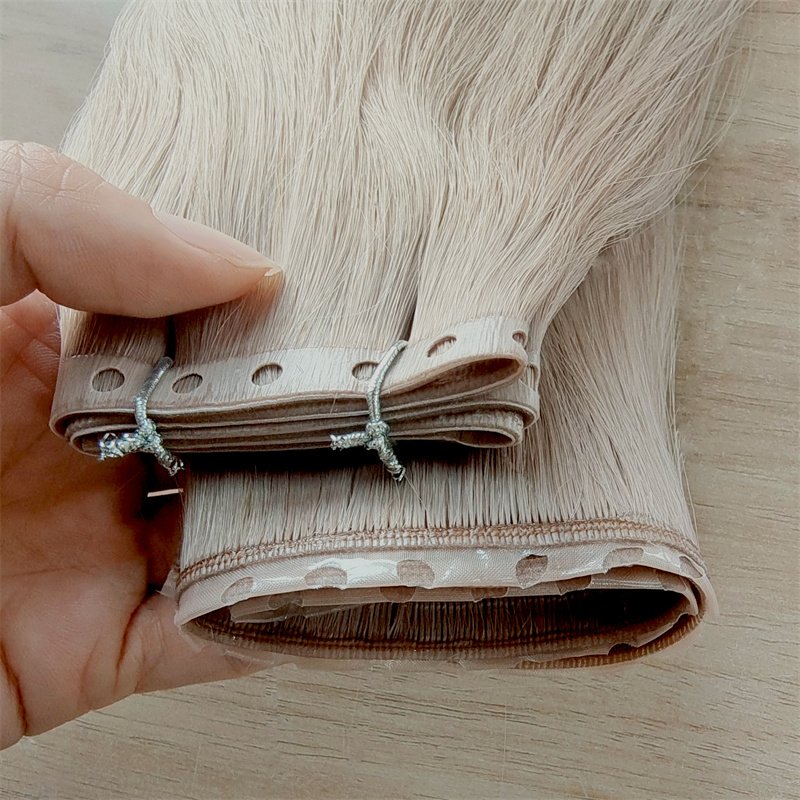 New Trend Hole Weft 100% Cuticle Aligned Seamless invisible hole weft hair extensions