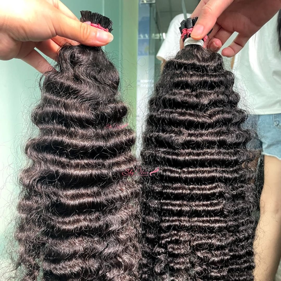 2023 new arrivals i tips extensions raw human hair micro link hair extension double drawn Itip human hair extensions