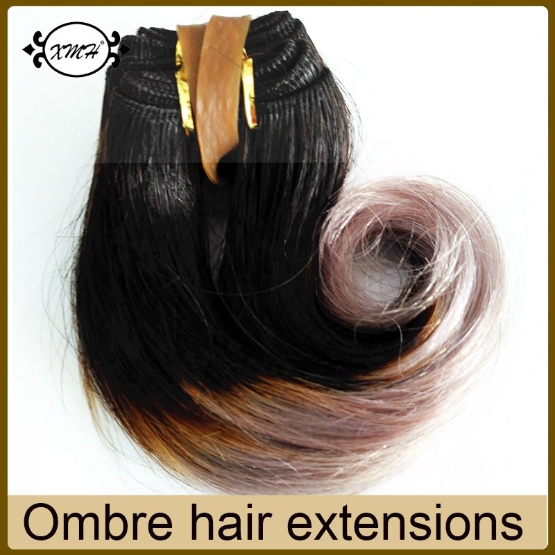 Wholesale 6inch Short Hair Weave Ombre Colors 100%Human Hair Extensions 1B/27 30 Red 99J Grey Purple
